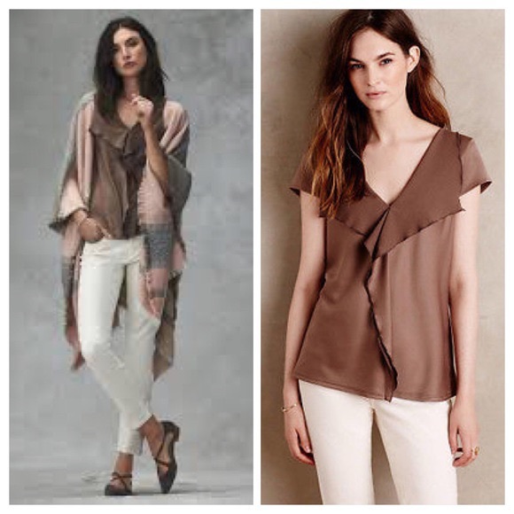 EUC! - Anthro | Meadow Rue Cascade Ruffle Top - Picture 1 of 9